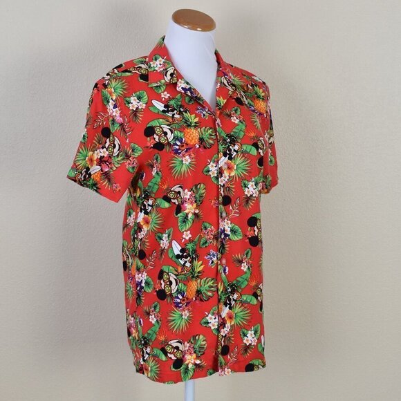 Disney Mickey Mouse Hawaiian Button Front Shirt S - Picture 7 of 8